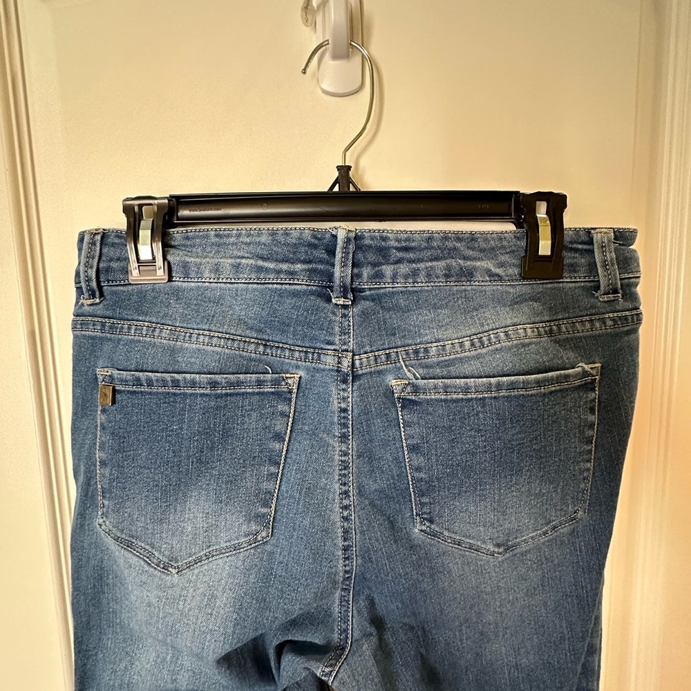 Papagallo Phoebe Paisley Embroidered Hem Ankle Jeans - Picture 7 of 16